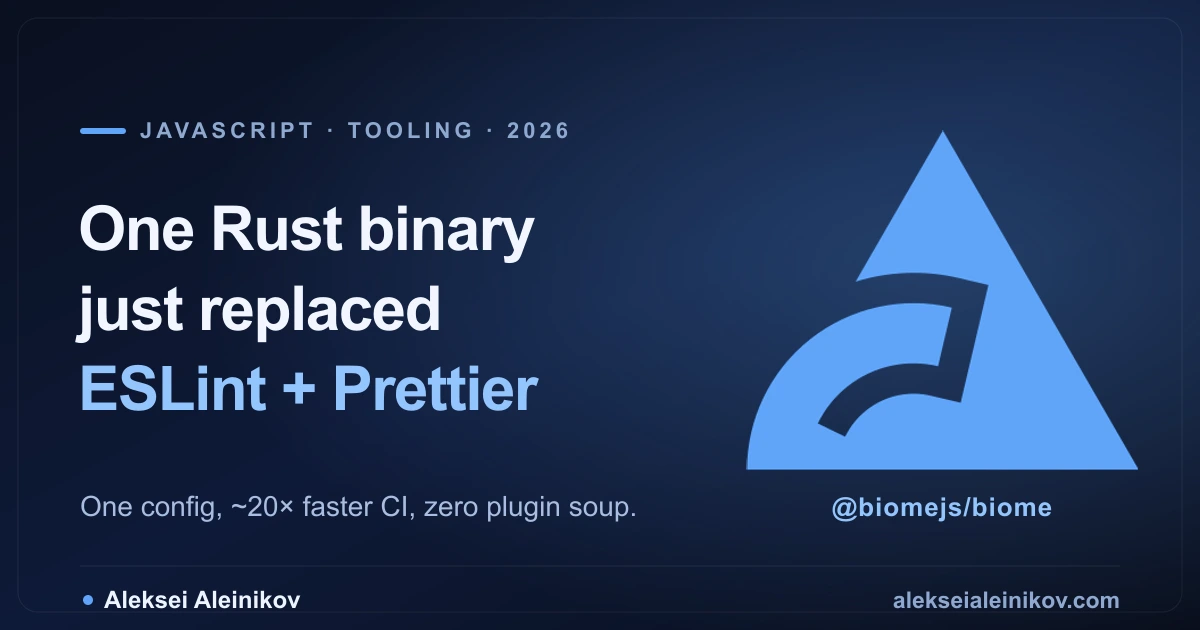 I Replaced ESLint + Prettier with Biome in 2026 — Here Is the Benchmark