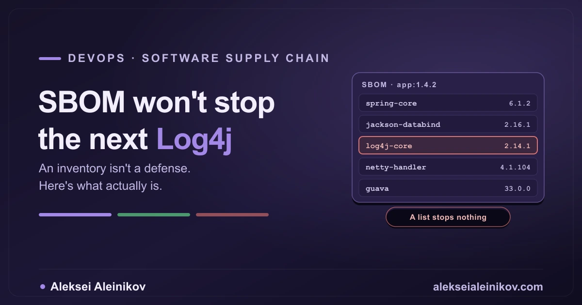 SBOM Won't Stop the Next Log4j — Here's What Actually Would